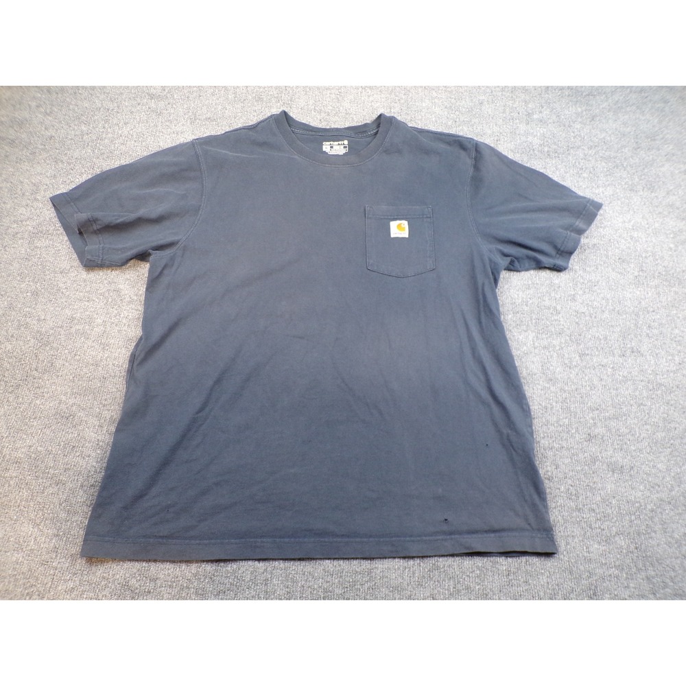 Carhartt Mens XL Loose Fit Pocket T-Shirt Navy Blue Short Sleeve Workwear Tee